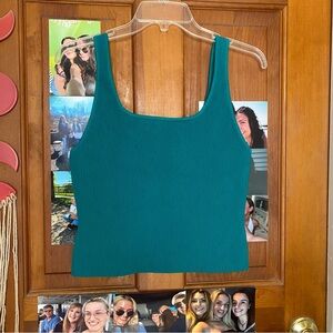 Babaton Teal Ribbed Tank Top